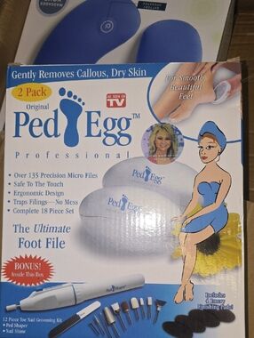 Ped Egg Professional Foot File -2 Pack And Nail Shaper